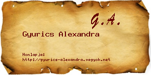 Gyurics Alexandra névjegykártya